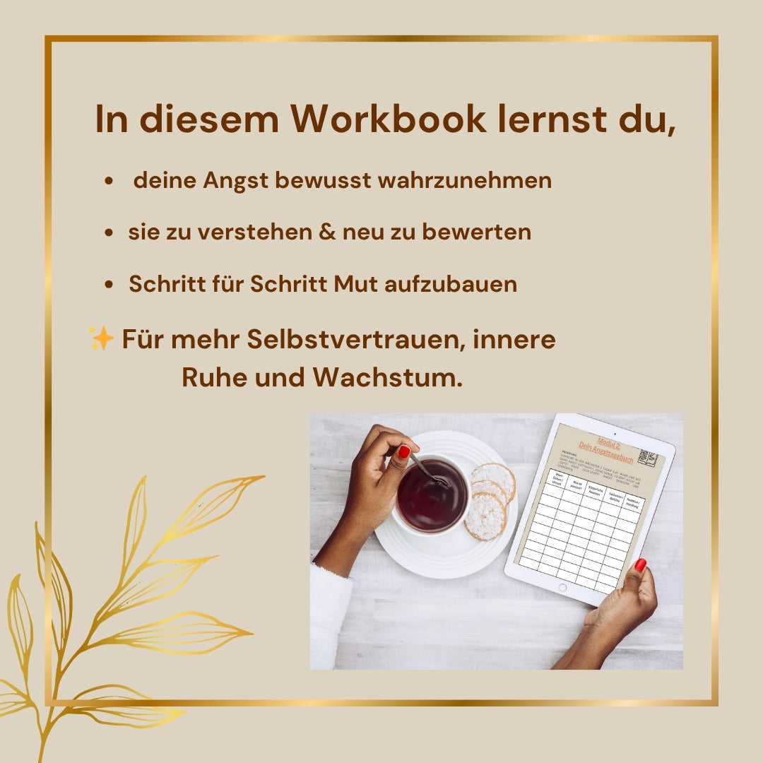 Selbstcoaching-Workbook „Angst als Kompass“ – Finde Mut, Klarheit & innere Stärke PDF (digital)