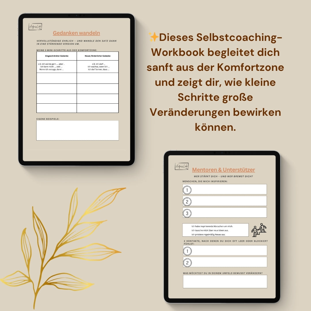 Raus aus der Komfortzone – Selbstcoaching-Workbook PDF (digital)